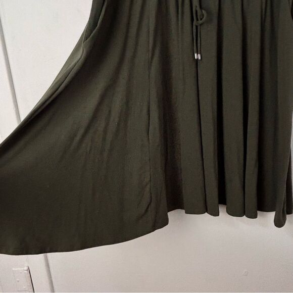 Torrid 5 Challis Zip-Front Knit Shirt Dress Olive Business Casual Comfort Layer - Picture 11 of 13